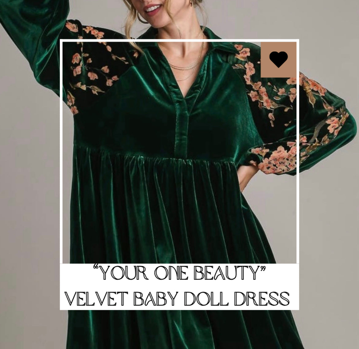 "Your One Beauty" velvet baby doll dress